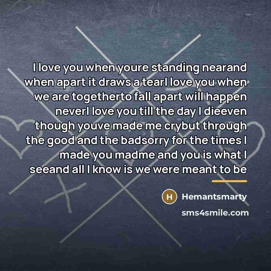 “I love you when youre standing nearand when apart it…” quote by Hemantsmarty