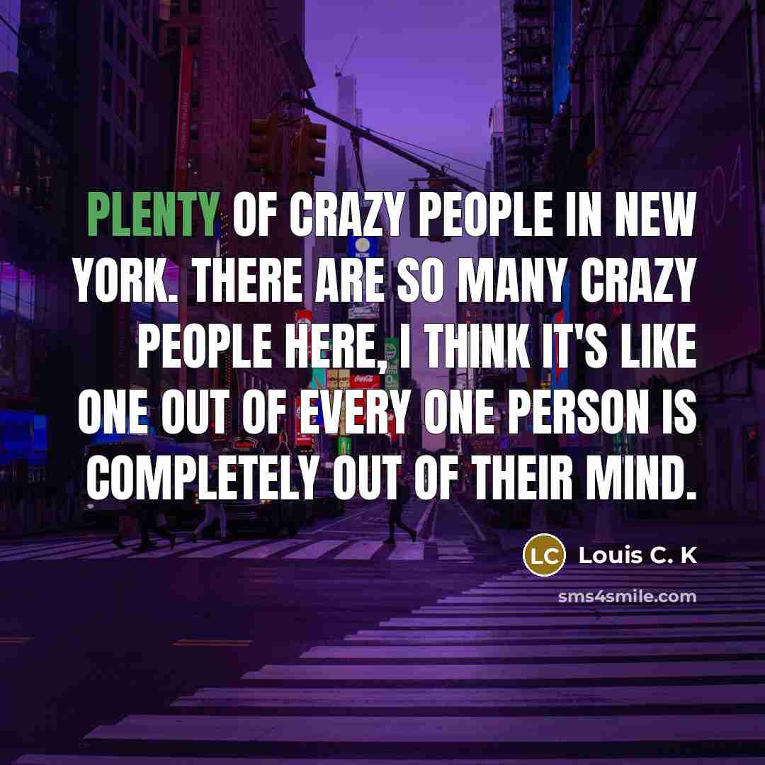 “Plenty of crazy people in New York. There are so…” quote by Louis C. K