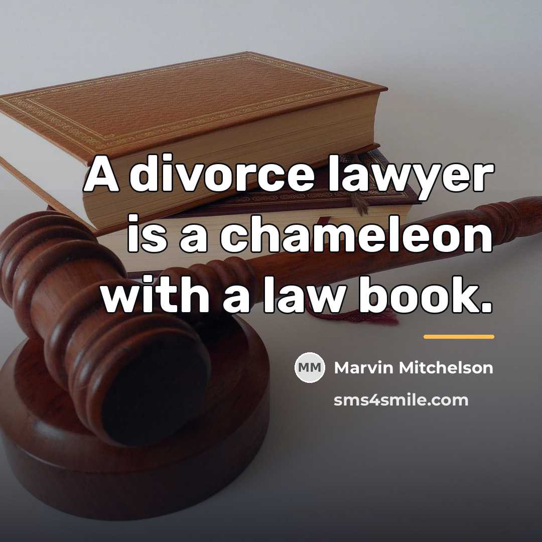 “A divorce lawyer is a chameleon with a law book.…” quote by Marvin Mitchelson