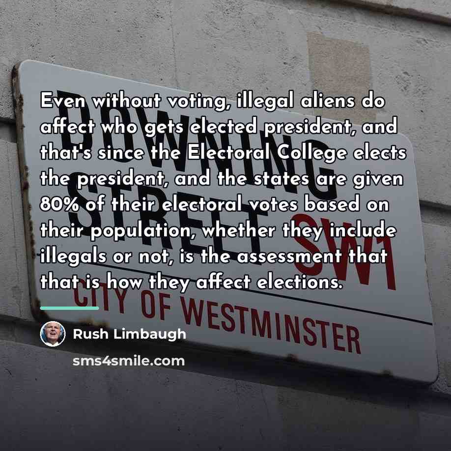 “Even without voting, illegal aliens do affect who gets elected…” quote by Rush Limbaugh