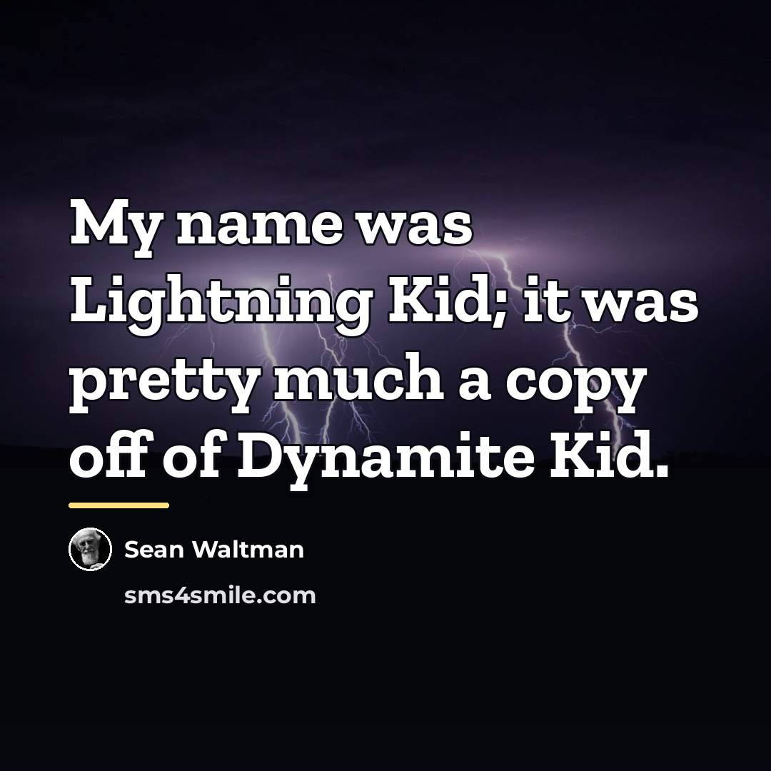 “My name was Lightning Kid; it was pretty much a…” quote by Sean Waltman