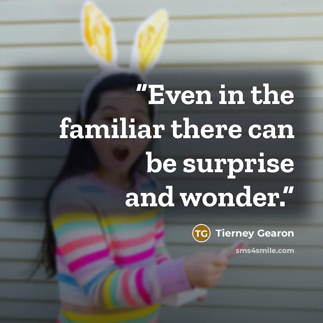 “Even in the familiar there can be surprise and wonder.” quote by Tierney Gearon