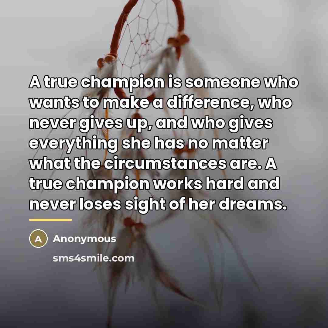 “A true champion is someone who wants to make a…” quote by S.b. Fried