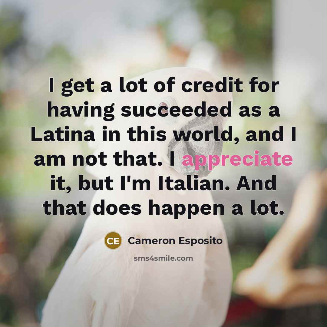 “I get a lot of credit for having succeeded as…” quote by Cameron Esposito