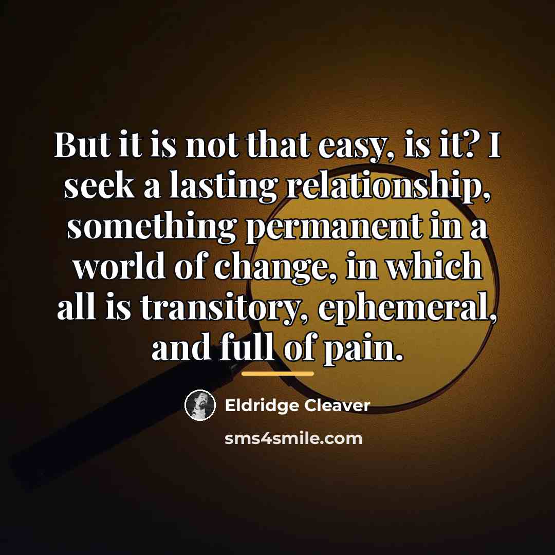“But it is not that easy, is it? I seek…” quote by Eldridge Cleaver
