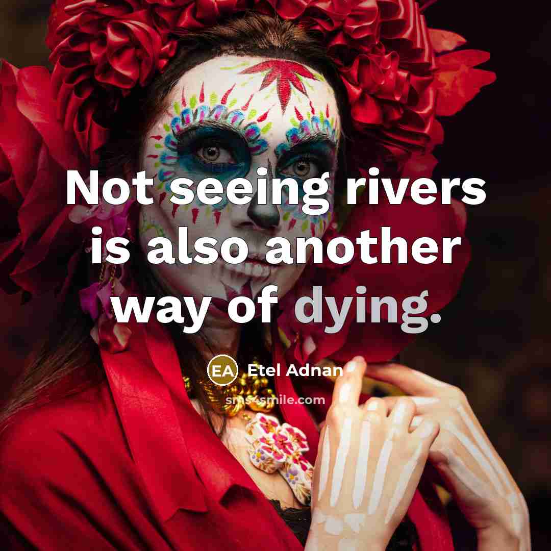 “Not seeing rivers is also another way of dying.…” quote by Etel Adnan