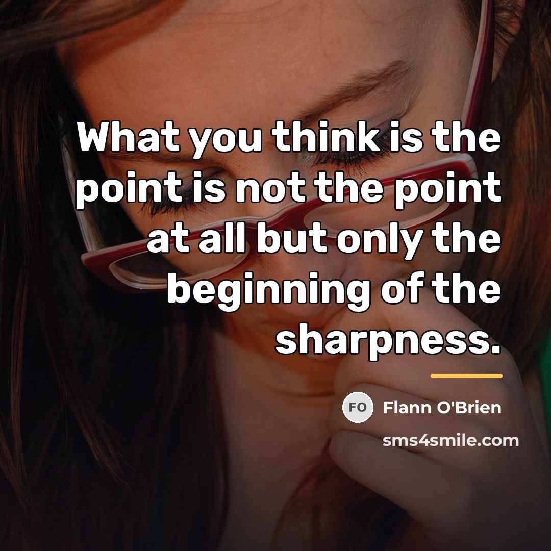 “What you think is the point is not the point…” quote by Flann O'Brien