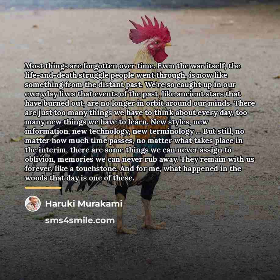 “Most things are forgotten over time. Even the war itself,…” quote by Haruki Murakami
