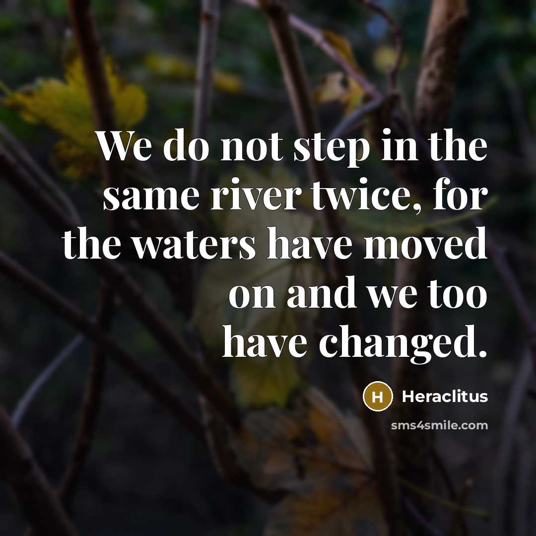 “We do not step in the same river twice, for…” quote by Heraclitus