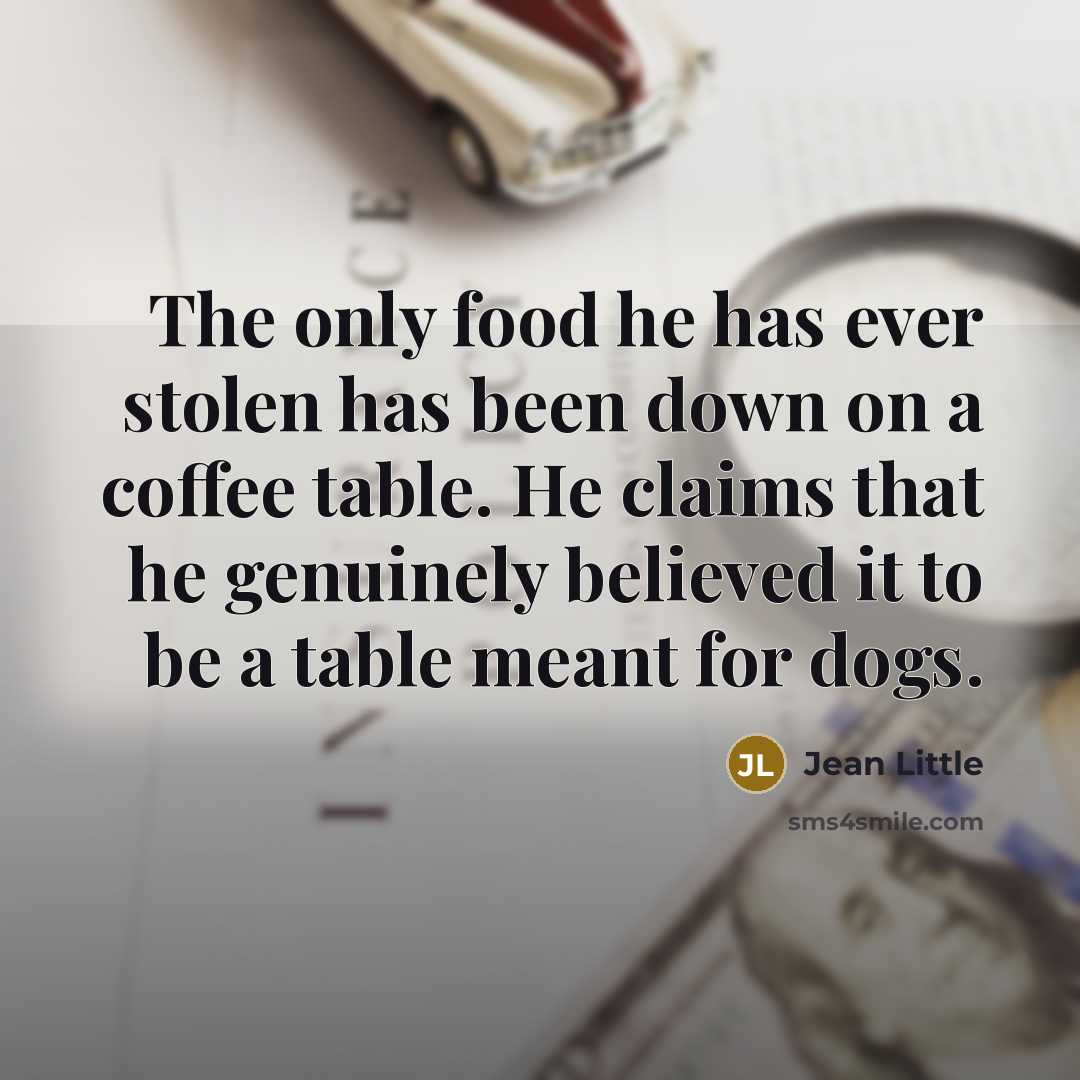 “The only food he has ever stolen has been down…” quote by Jean Little