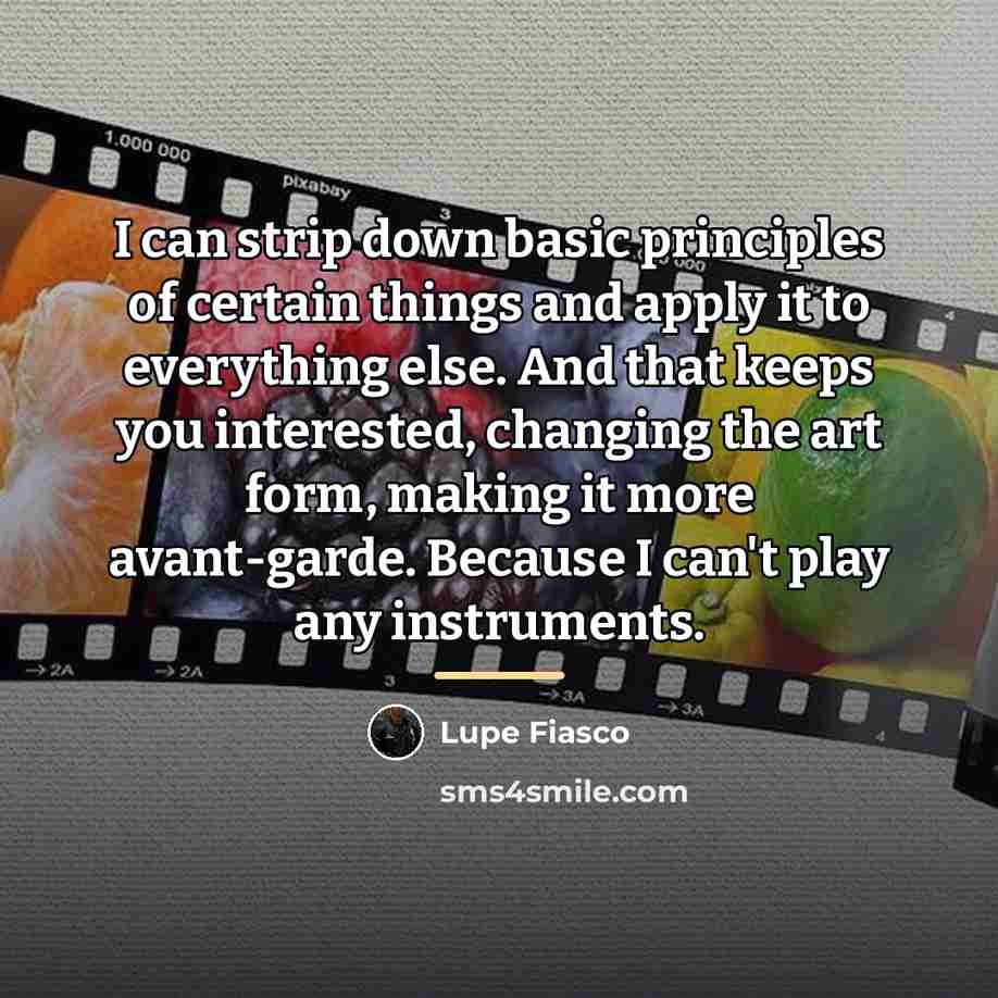 “I can strip down basic principles of certain things and…” quote by Lupe Fiasco