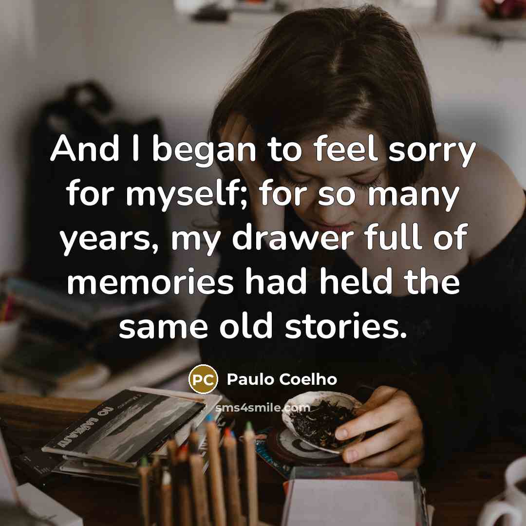 “And I began to feel sorry for myself; for so…” quote by Paulo Coelho