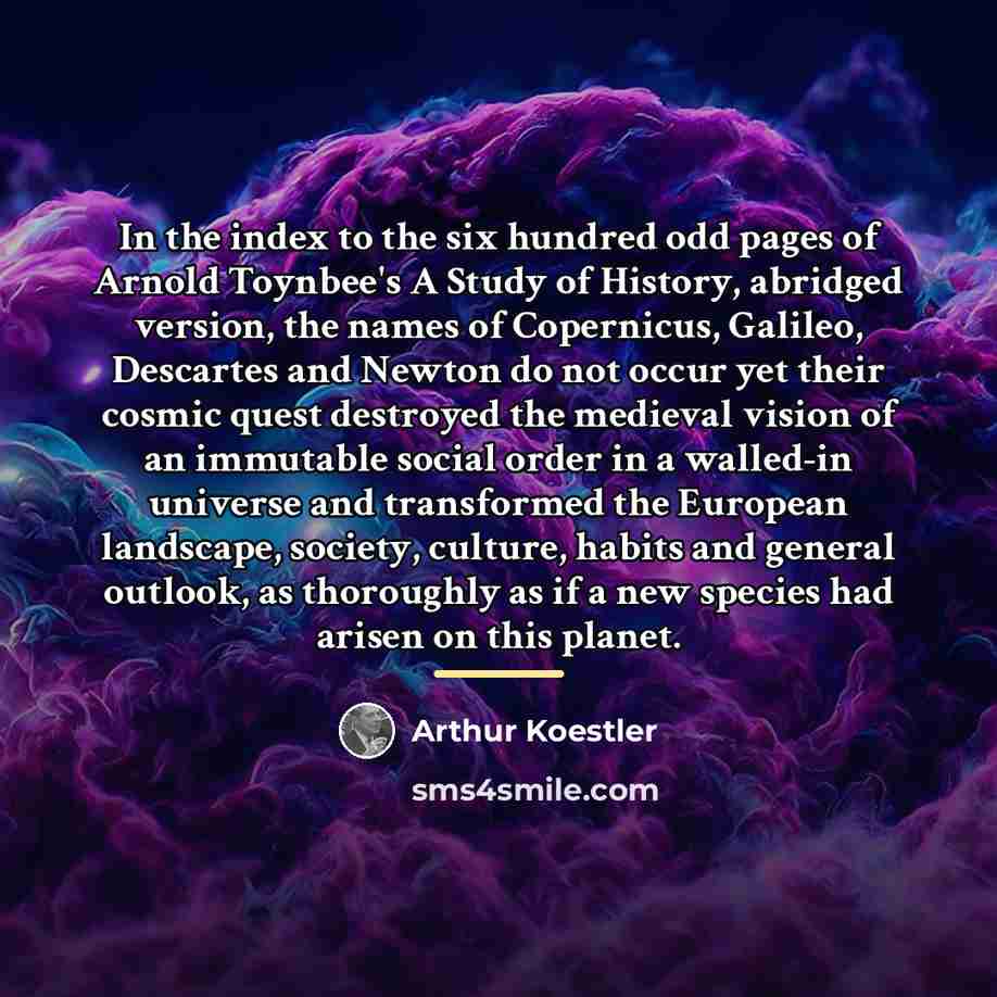 “In the index to the six hundred odd pages of…” quote by Arthur Koestler