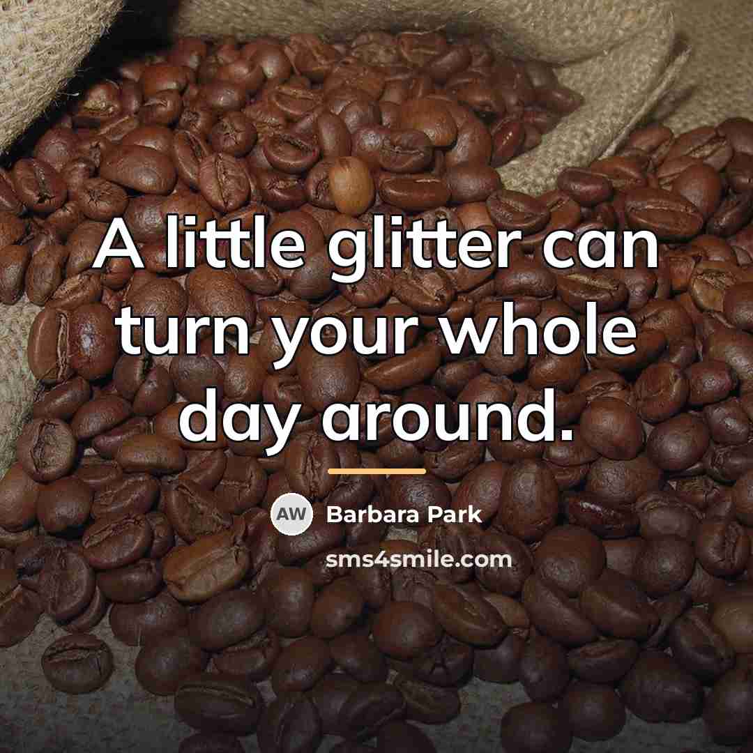 “A little glitter can turn your whole day around.…” quote by Barbara Park