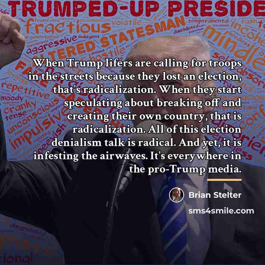 “When Trump lifers are calling for troops in the streets…” quote by Brian Stelter