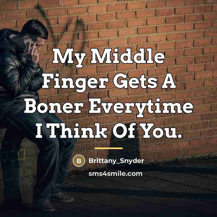 “My Middle Finger Gets A Boner Everytime I Think Of…” quote by Brittany_Snyder