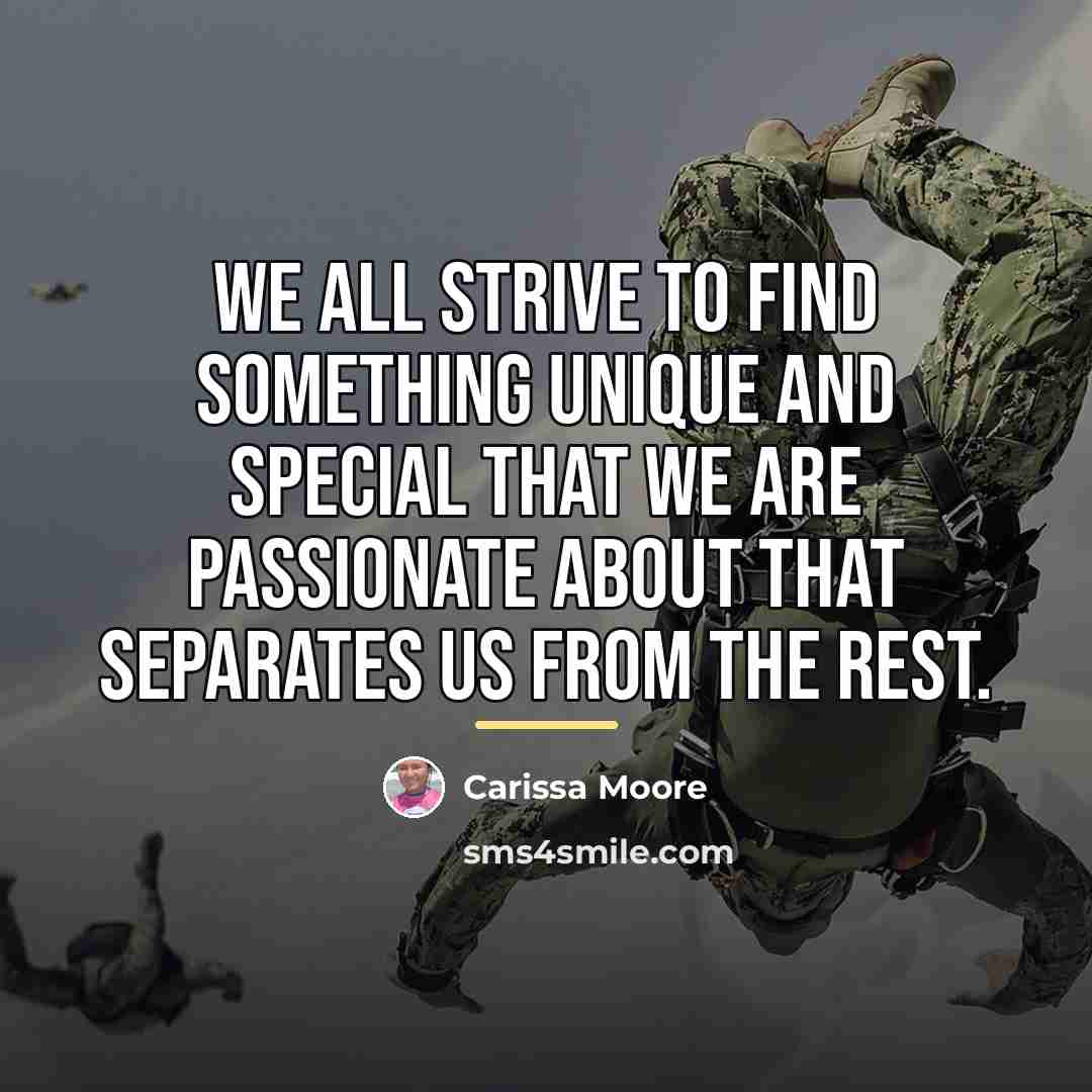 “We all strive to find something unique and special that…” quote by Carissa Moore
