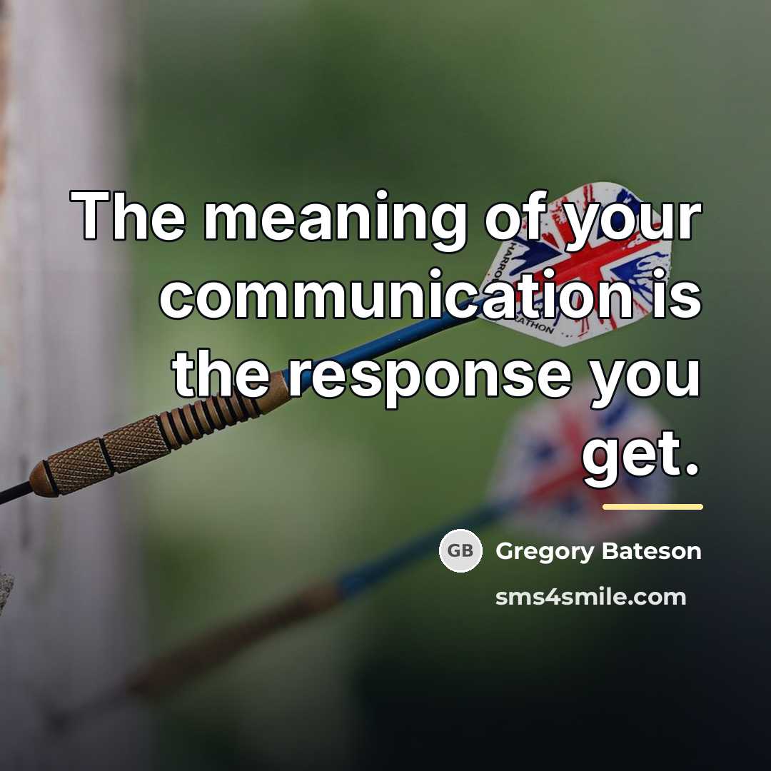 “The meaning of your communication is the response you get.…” quote by Gregory Bateson
