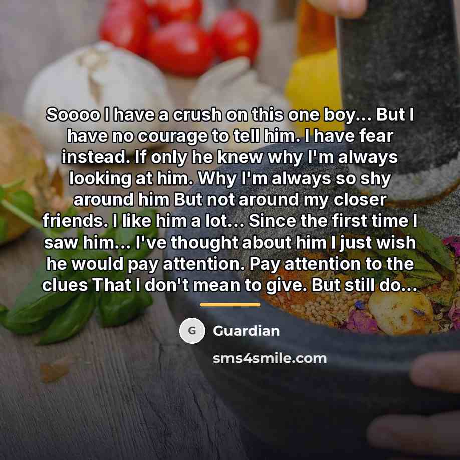 “Soooo I have a crush on this one boy... But…” quote by Guardian