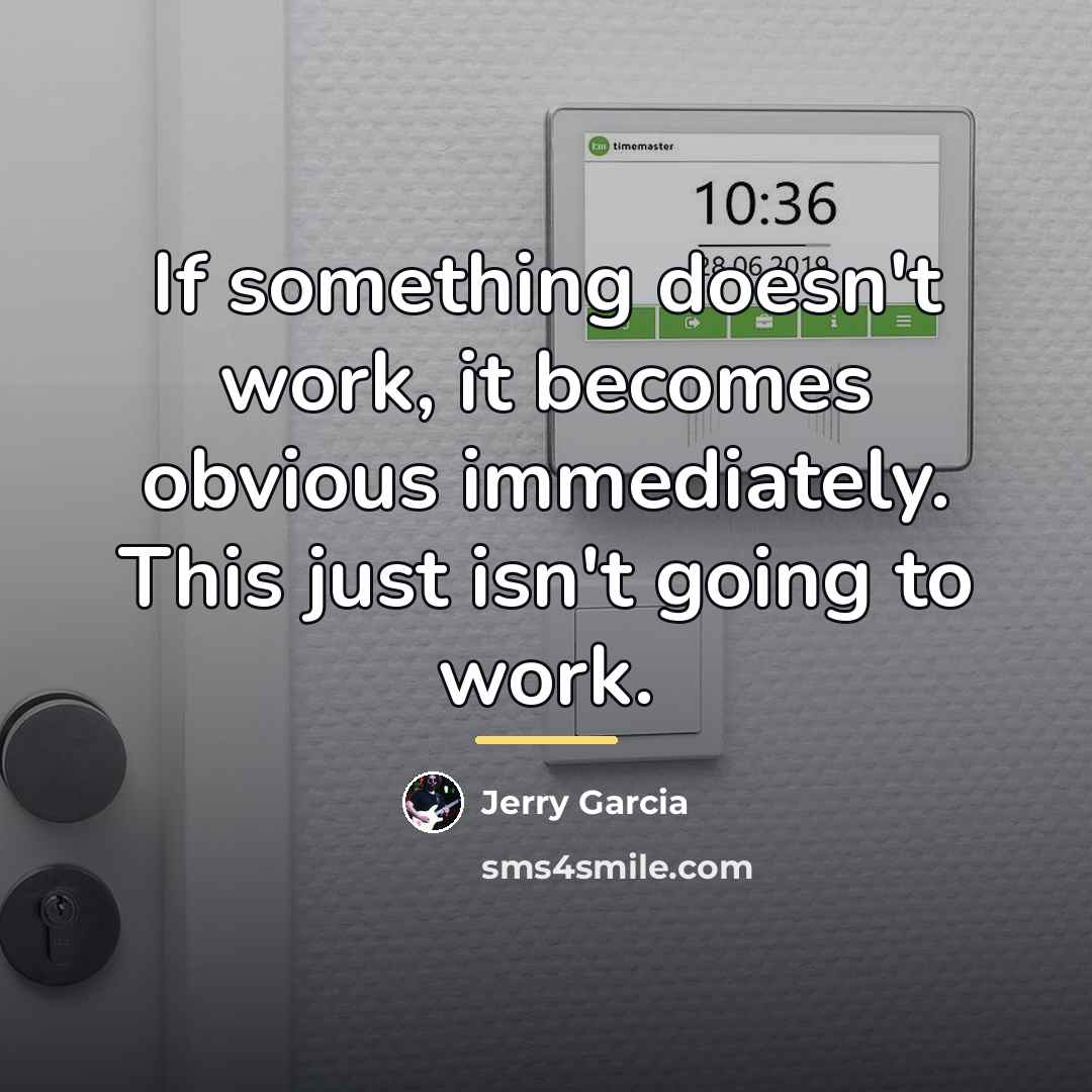 “If something doesn't work, it becomes obvious immediately. This just…” quote by Jerry Garcia