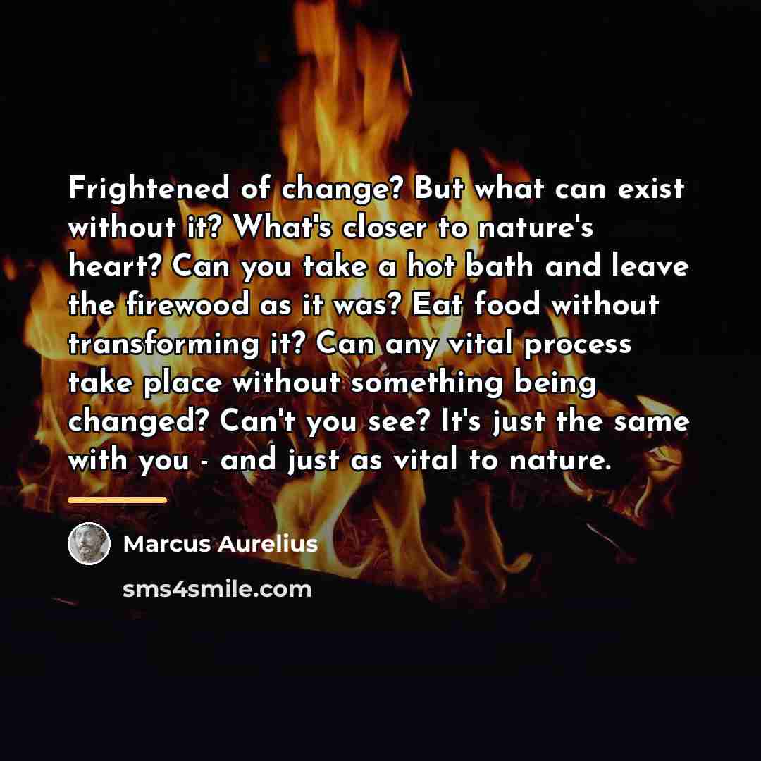 “Frightened of change? But what can exist without it? What's…” quote by Marcus Aurelius