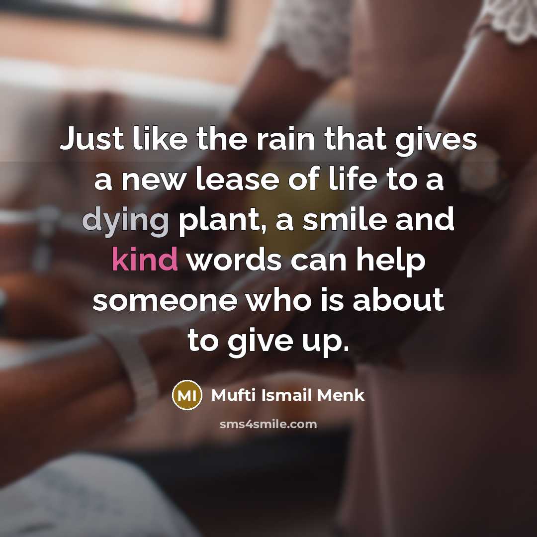 “Just like the rain that gives a new lease of…” quote by Mufti Ismail Menk
