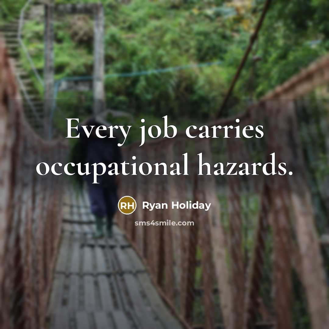 “Every job carries occupational hazards.…” quote by Ryan Holiday