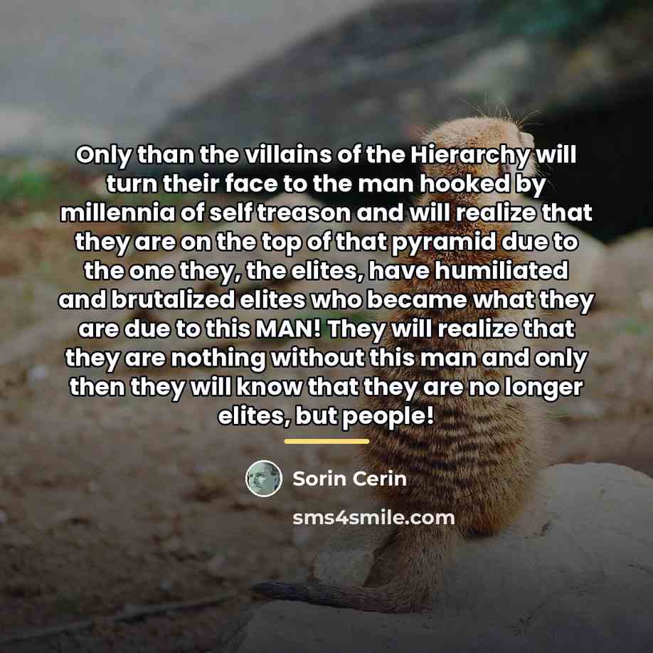 “Only than the villains of the Hierarchy will turn their…” quote by Sorin Cerin