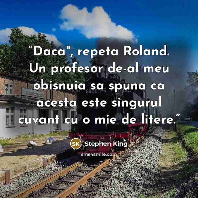 “Daca", repeta Roland. Un profesor de-al meu obisnuia sa spuna ca acesta este singurul cuvant cu o mie de litere.” quote by Stephen King
