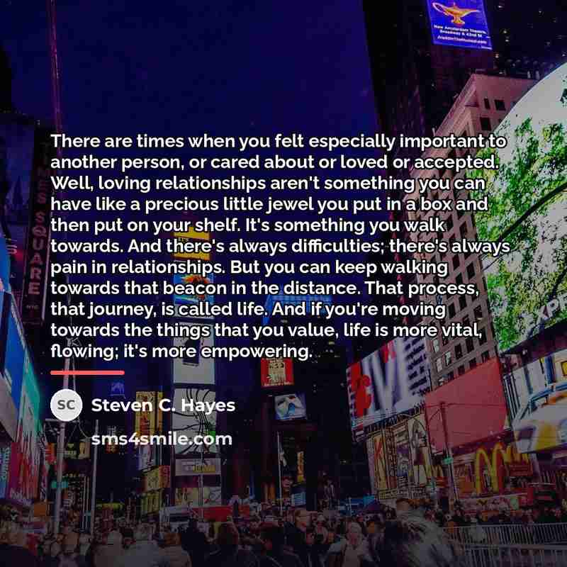 “There are times when you felt especially important to another…” quote by Steven C. Hayes