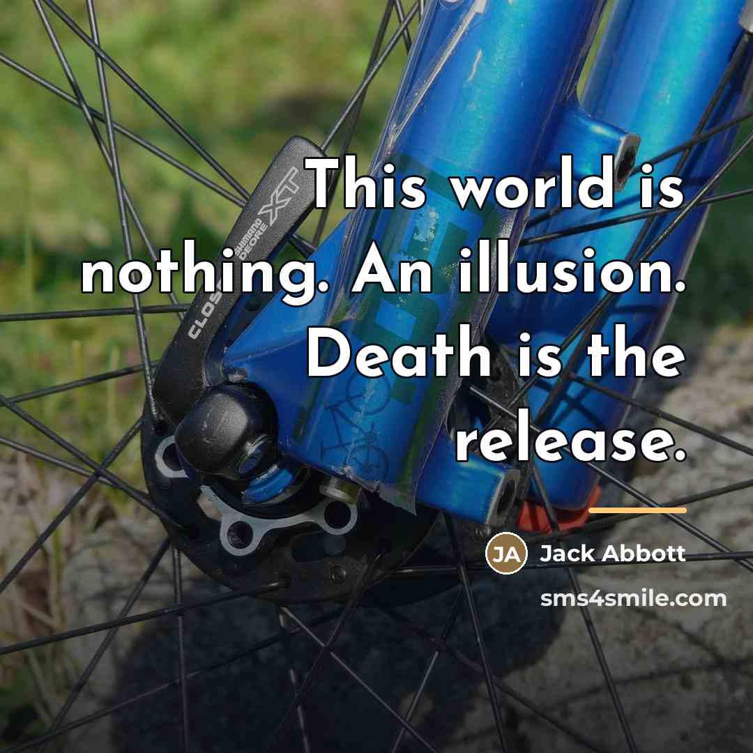“This world is nothing. An illusion. Death is the release.…” quote by Jack Abbott