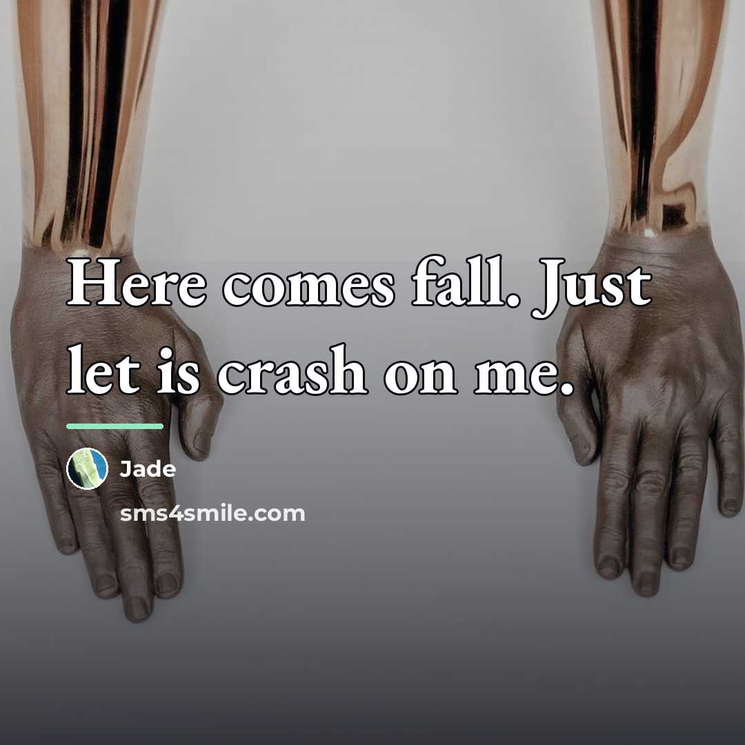 “Here comes fall. Just let is crash on me.…” quote by Jade