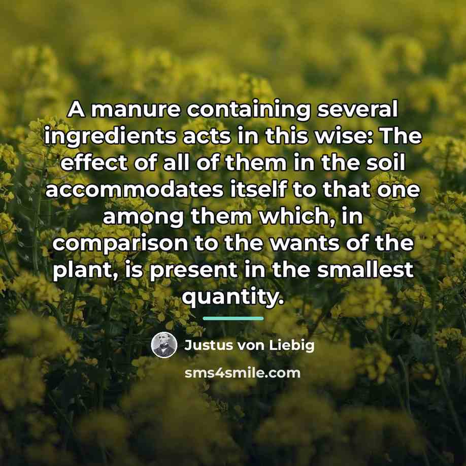 “A manure containing several ingredients acts in this wise: The…” quote by Justus von Liebig
