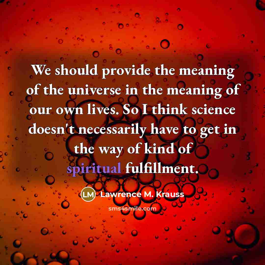 “We should provide the meaning of the universe in the…” quote by Lawrence M. Krauss