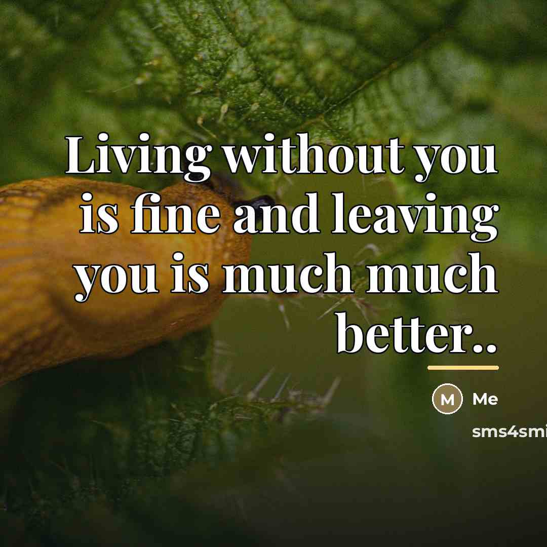 “Living without you is fine and leaving you is much…” quote by Me