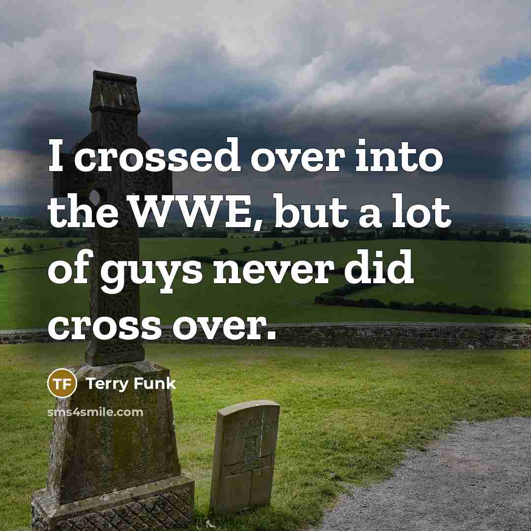 “I crossed over into the WWE, but a lot of…” quote by Terry Funk