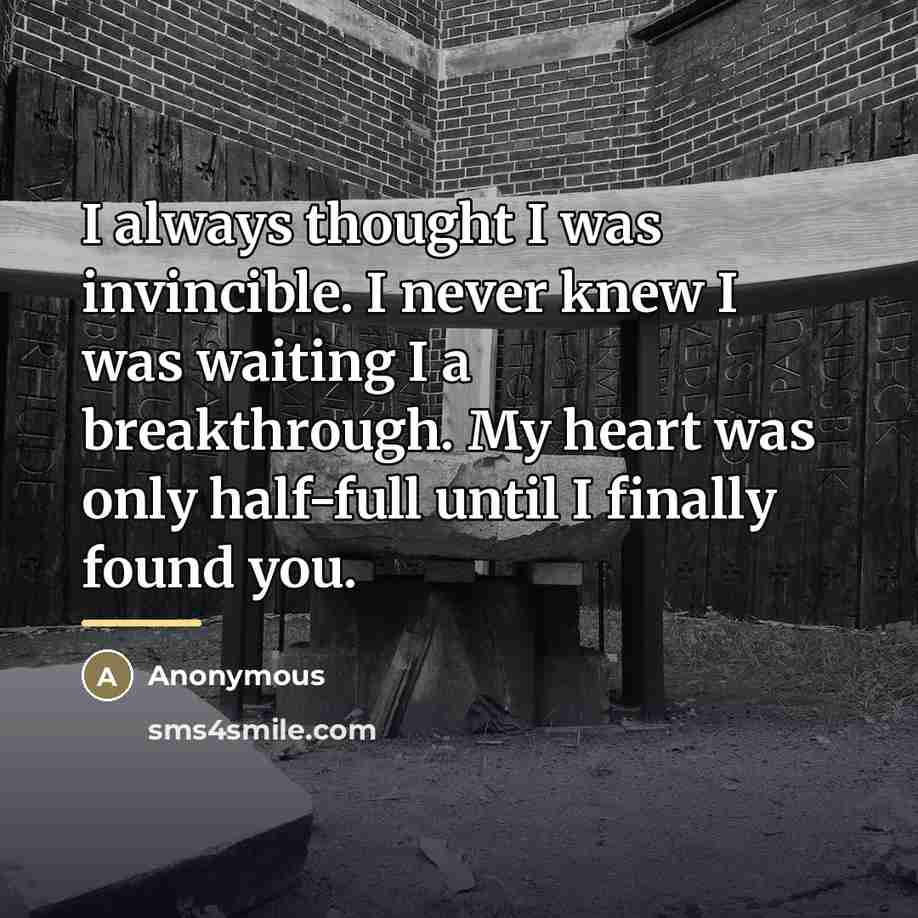 “I always thought I was invincible. I never knew I…” quote by Anonymous