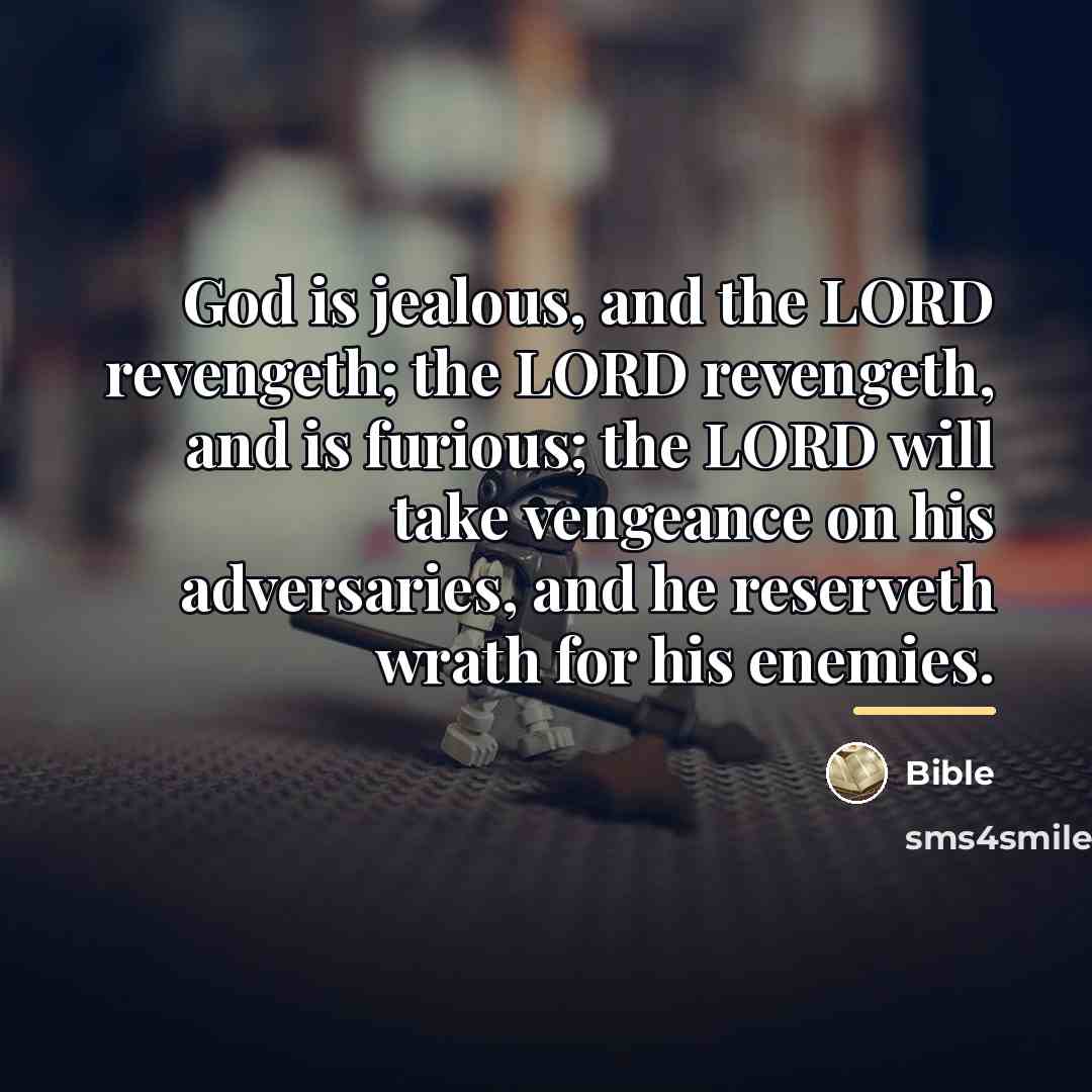 “God is jealous, and the LORD revengeth; the LORD revengeth,…” quote by Bible