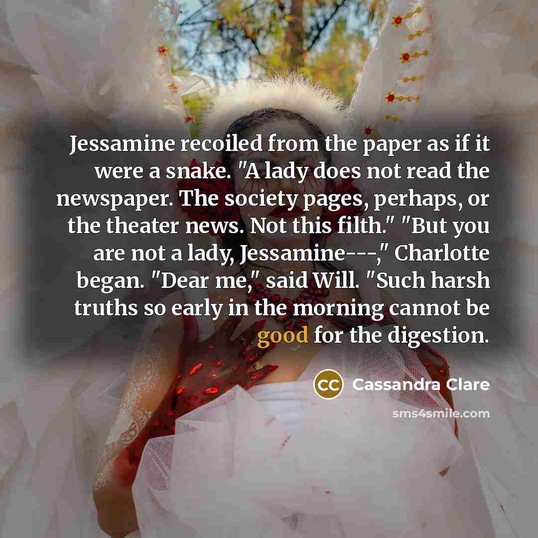 “Jessamine recoiled from the paper as if it were a…” quote by Cassandra Clare