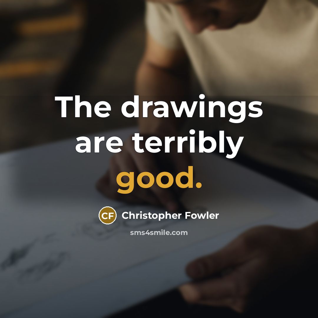 “The drawings are terribly good.…” quote by Christopher Fowler