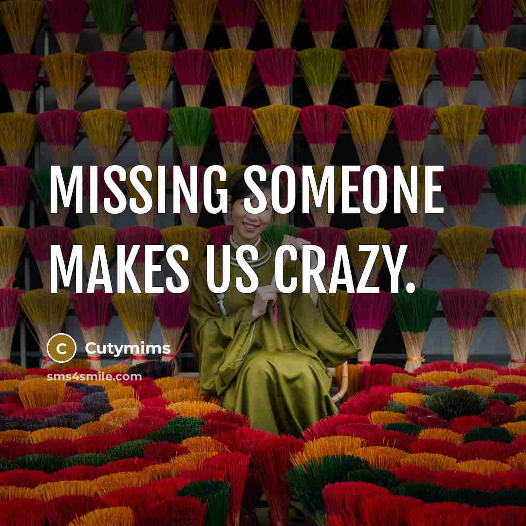 “Missing someone makes us crazy.” quote by Cutymims