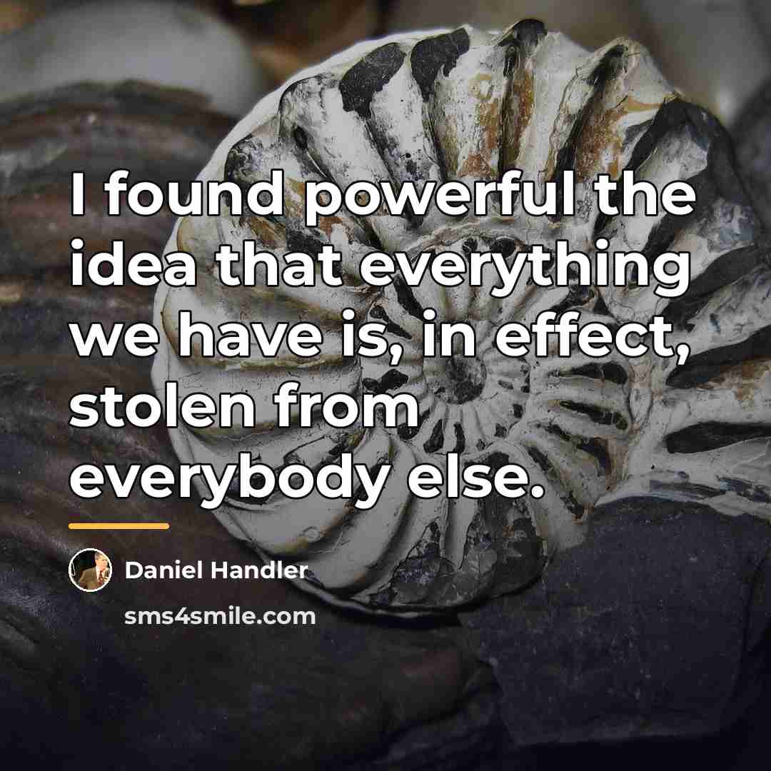 “I found powerful the idea that everything we have is,…” quote by Daniel Handler
