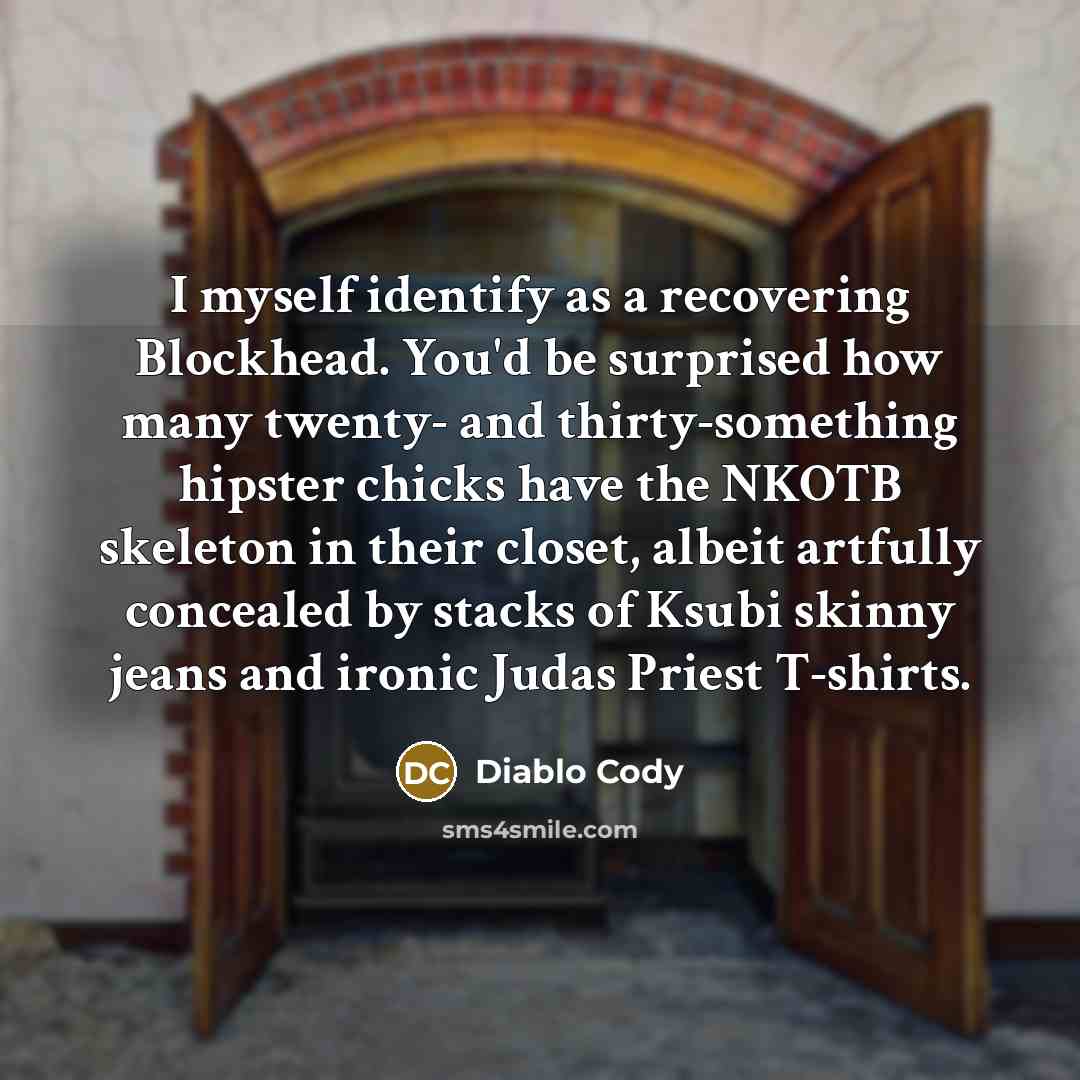 “I myself identify as a recovering Blockhead. You'd be surprised…” quote by Diablo Cody