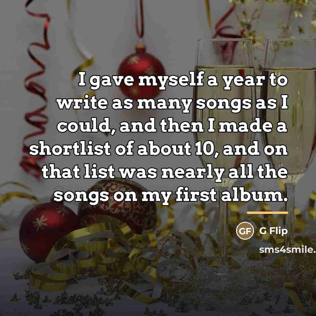 “I gave myself a year to write as many songs…” quote by G Flip