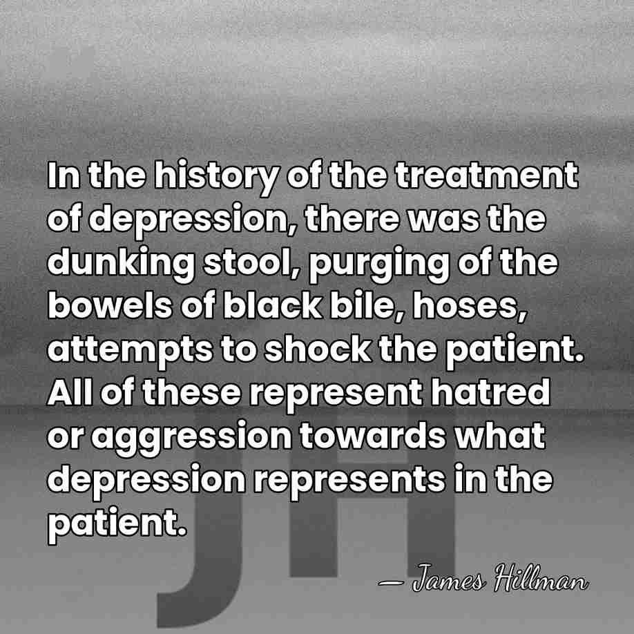 In the history of the treatment of depression, there was the dunking&hellip; - James Hillman