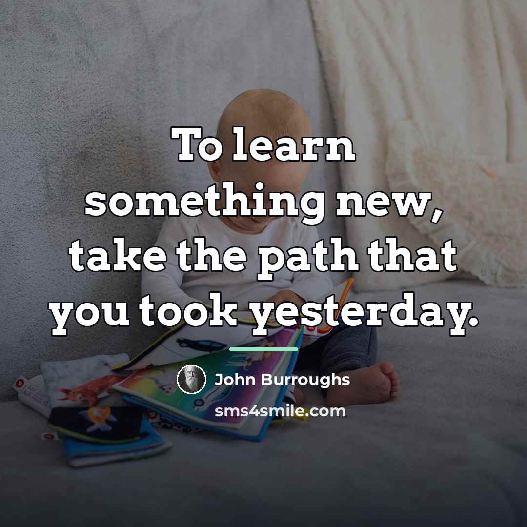 “To learn something new, take the path that you took…” quote by John Burroughs