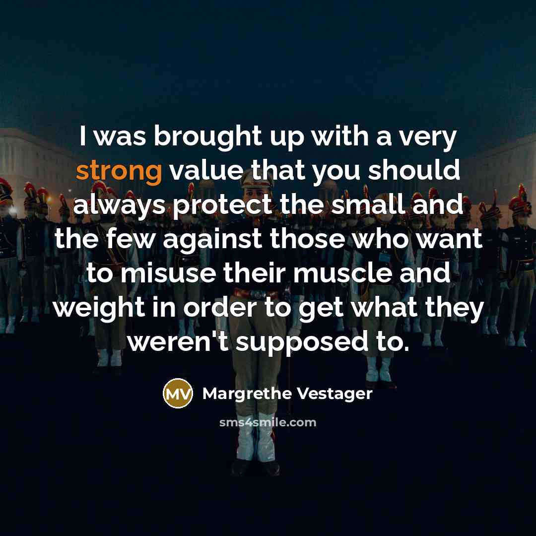 “I was brought up with a very strong value that…” quote by Margrethe Vestager