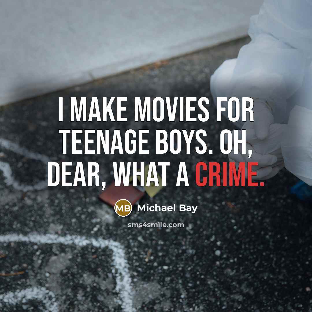 “I make movies for teenage boys. Oh, dear, what a…” quote by Michael Bay