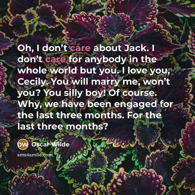 “Oh, I don’t care about Jack. I don’t care for…” quote by Oscar Wilde