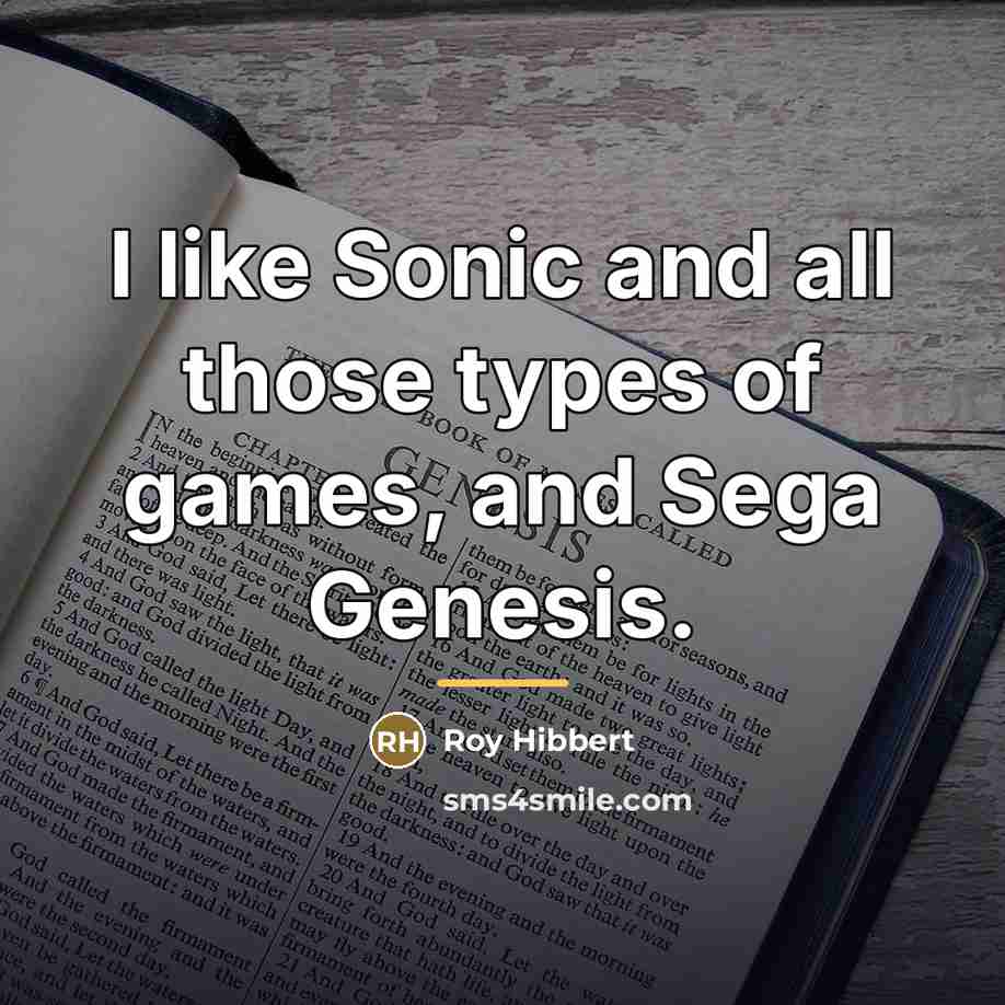 “I like Sonic and all those types of games, and…” quote by Roy Hibbert